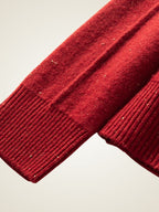 Lanly Cashmere Shimmer Sweater - Red Mongolia Crewneck Raglan Pullover