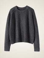 Lanly Cashmere Shimmer Sweater - Red Mongolia Crewneck Raglan Pullover
