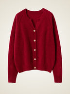 Lanly Cashmere Split-Neck Cardigan - Mongolia Raglan Sweater