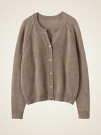 Lanly Cashmere Split-Neck Cardigan - Mongolia Raglan Sweater