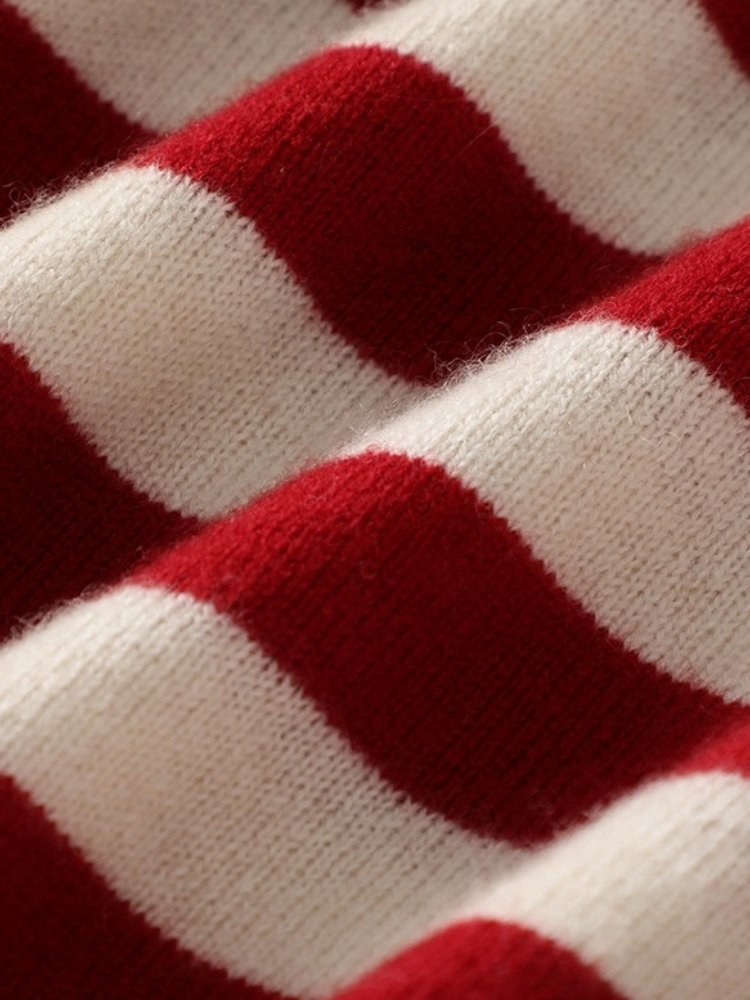 Lanly Cashmere Striped Sweater -  Mongolia Knit Crewneck