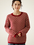 Lanly Cashmere Striped Sweater - Mongolia Argyle Crewneck