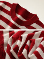 Lanly Cashmere Striped Sweater -  Mongolia Knit Crewneck