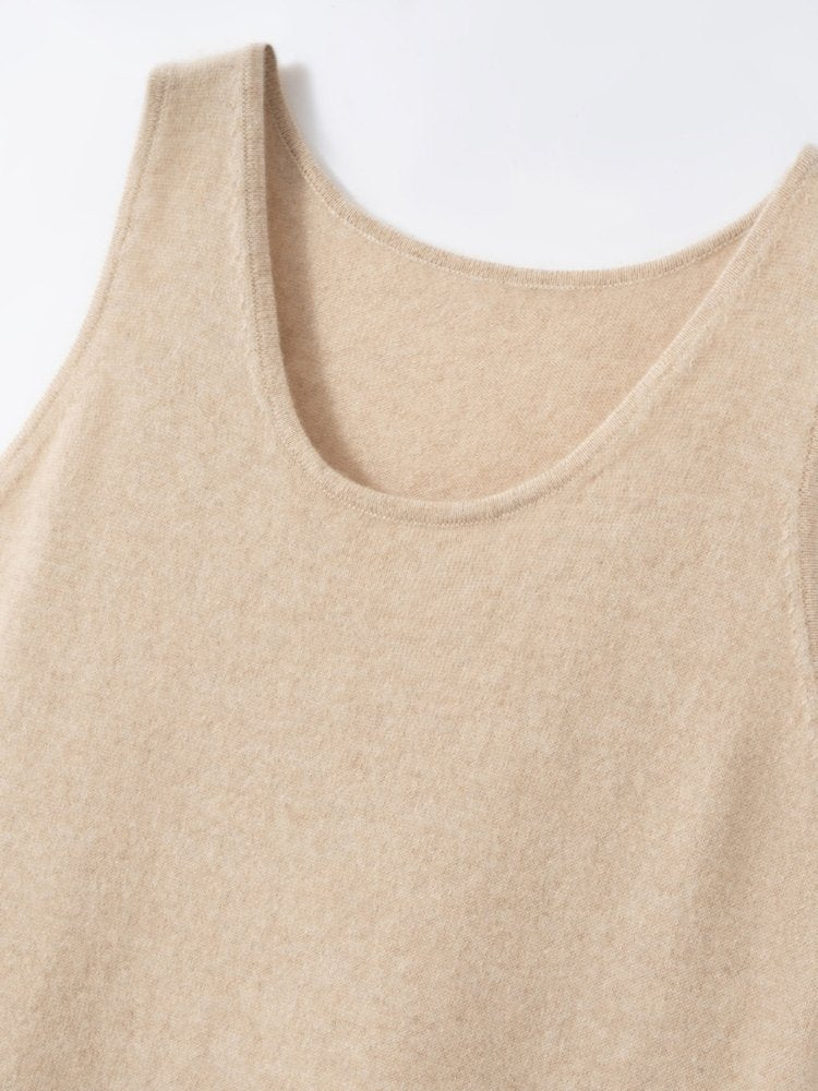 Lanly Cashmere Tank Dress - Premium Mongolia Cashmere Sleeveless Maxi