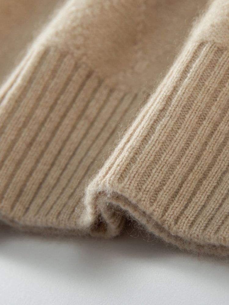 Lanly Cashmere Textured Knit Sweater - Mongolia Cashmere Crewneck