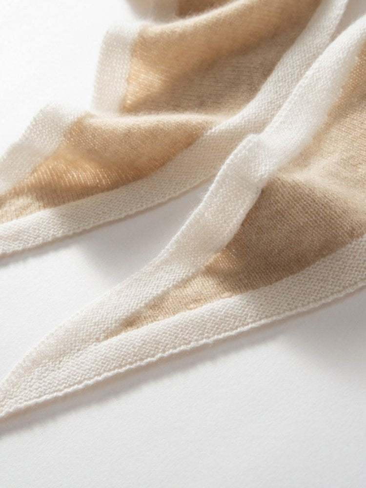 Lanly Cashmere Triangle Bandana Scarf - Contrast Neck Wrap