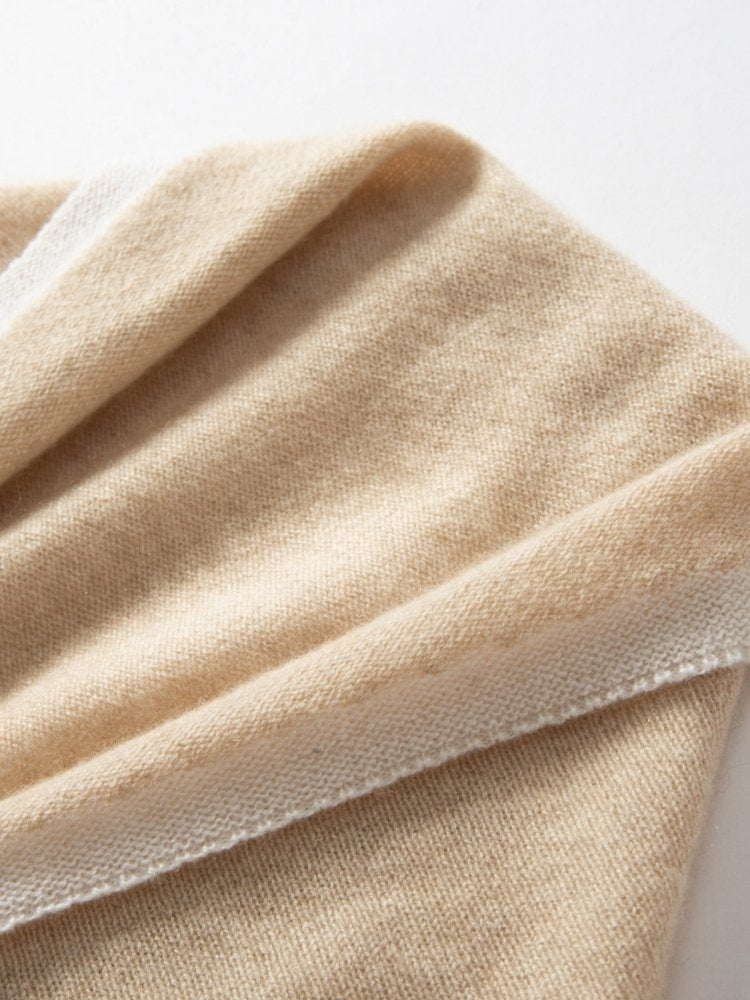 Lanly Cashmere Triangle Bandana Scarf - Contrast Neck Wrap