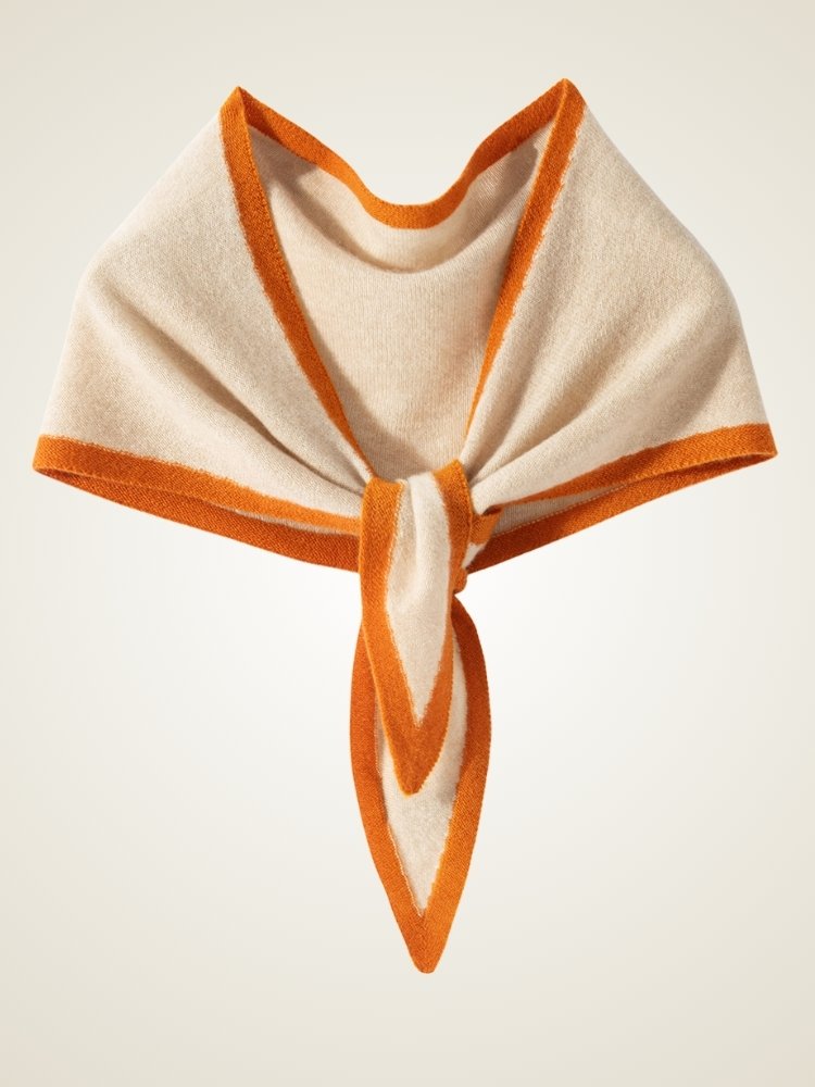 Lanly Cashmere Triangle Bandana Scarf - Contrast Neck Wrap