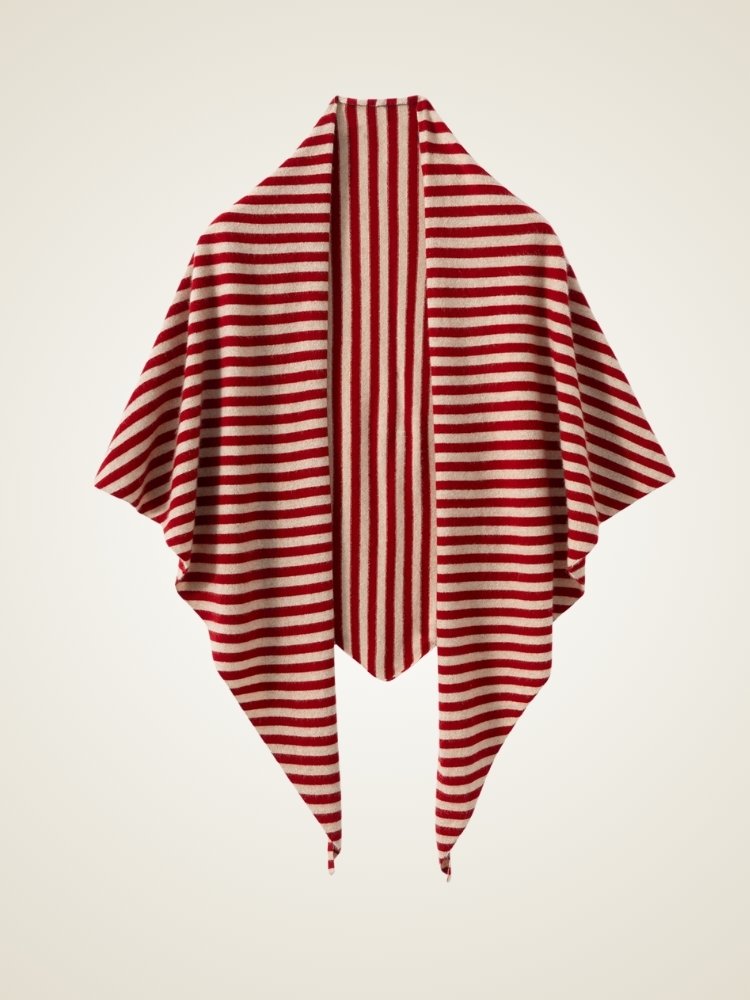 Lanly Cashmere Triangle Scarf - Mongolia Striped Shawl Wrap