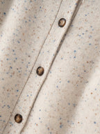 Lanly Cashmere Tweed Cardigan - Beige Mongolia Speckled Crewneck Sweater