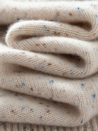 Lanly Cashmere Tweed Cardigan - Beige Mongolia Speckled Crewneck Sweater