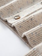 Lanly Cashmere Tweed Cardigan - Beige Mongolia Speckled Crewneck Sweater