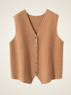 Lanly Cashmere Vest - Premium Mongolia Cashmere Knit Waistcoat