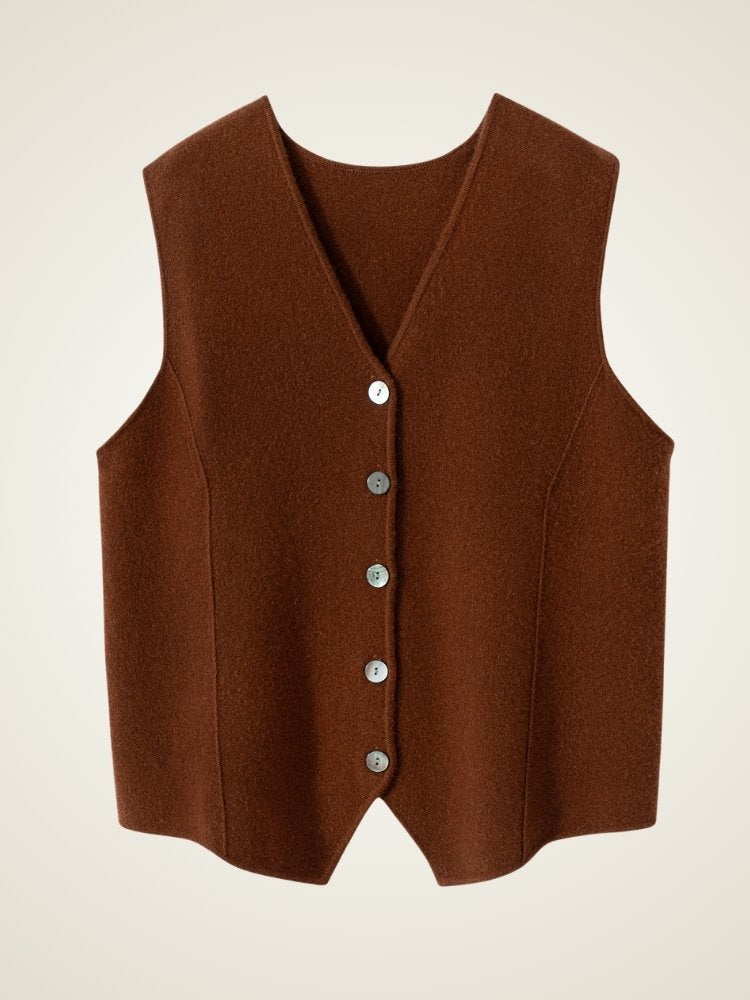 Lanly Cashmere Vest - Premium Mongolia Cashmere Knit Waistcoat