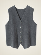 Lanly Cashmere Vest - Premium Mongolia Cashmere Knit Waistcoat