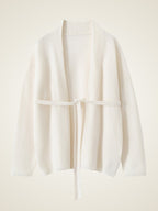 Lanly Cashmere Wrap Cardigan - Mongolia Open-Front Belted Jacket