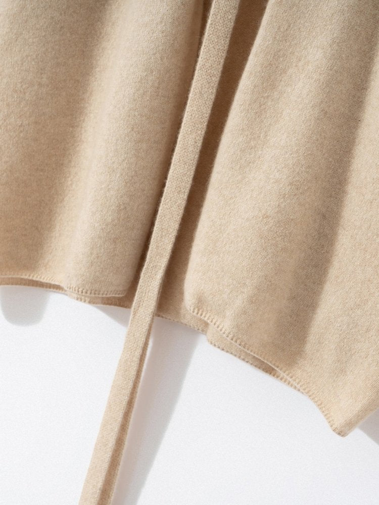 Lanly Cashmere Wrap Cardigan - Mongolia Open-Front Belted Jacket