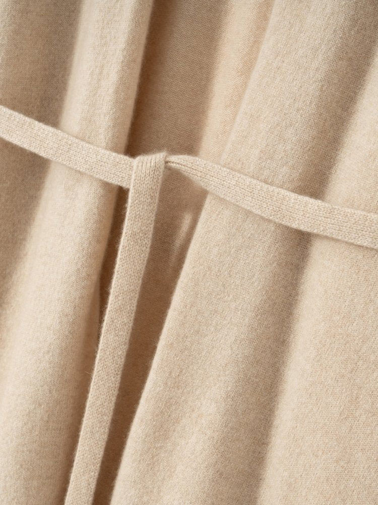 Lanly Cashmere Wrap Cardigan - Mongolia Open-Front Belted Jacket