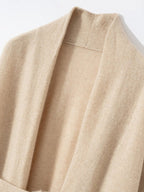 Lanly Cashmere Wrap Cardigan - Mongolia Open-Front Belted Jacket