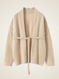 Lanly Cashmere Wrap Cardigan - Mongolia Open-Front Belted Jacket