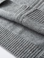 Lanly Cashmere Zip-Up Hoodie Jacket - Grey Mongolia Cashmere Cardigan
