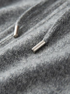 Lanly Cashmere Zip-Up Hoodie Jacket - Grey Mongolia Cashmere Cardigan