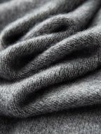 Lanly Cashmere Zip-Up Hoodie Jacket - Grey Mongolia Cashmere Cardigan