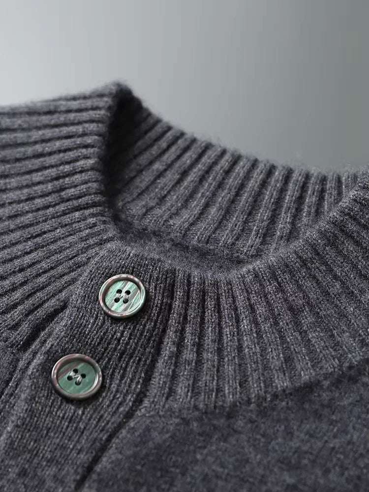 Lanlycashmere Men Crew Neck Cashmere Cardigan