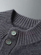 Lanlycashmere Men Crew Neck Cashmere Cardigan