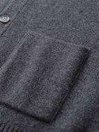 Lanlycashmere Men Crew Neck Cashmere Cardigan