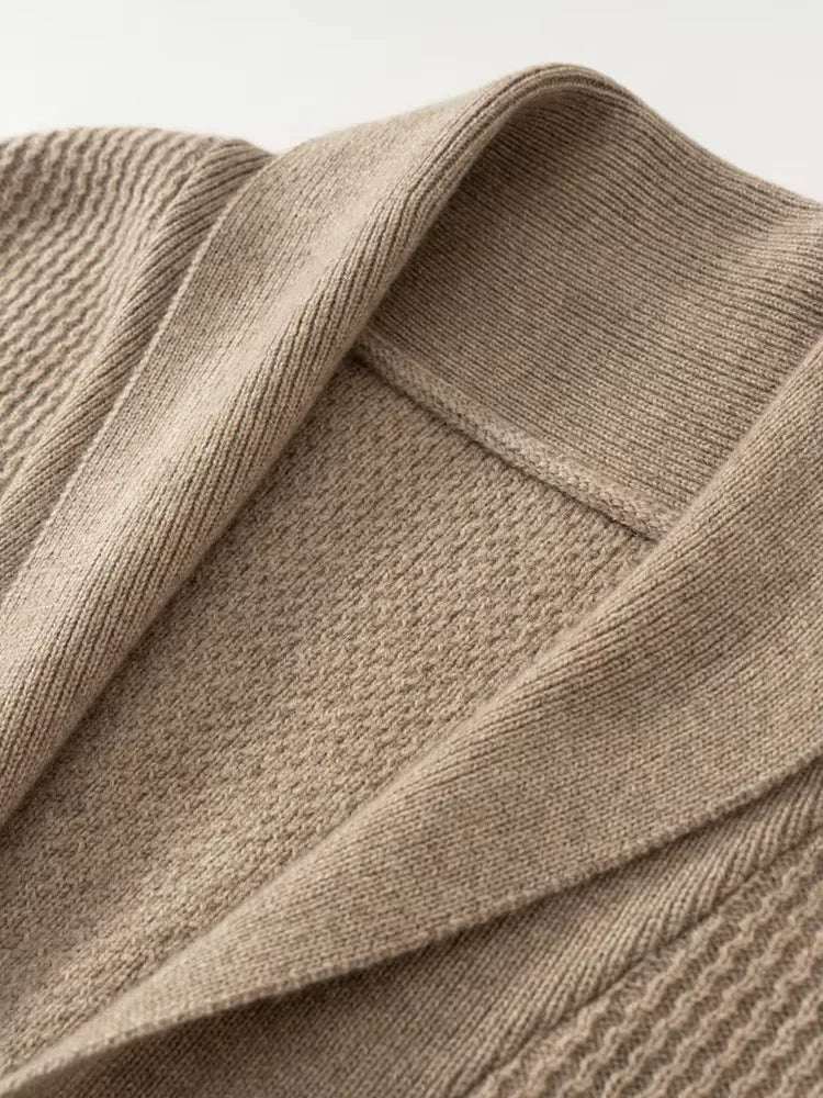 Lanlycashmere Men Shawl Collar Cashmere Cardigan