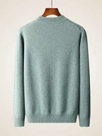 Lanlycashmere Men’s Cable Knit Crew Neck Cashmere Sweater