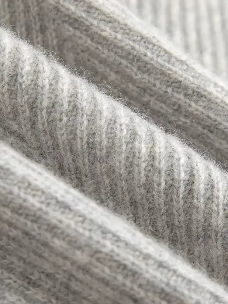 Lanlycashmere Men’s Herringbone Crew Neck Cashmere Sweater