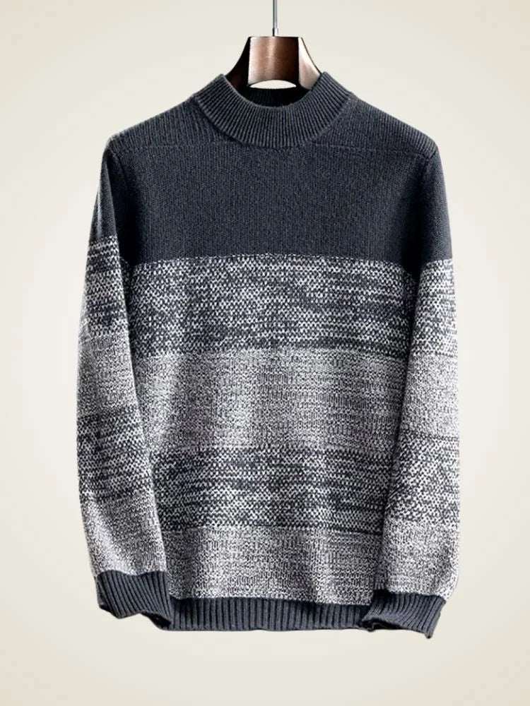 Lanlycashmere Men’s Mock Neck Cashmere Sweater