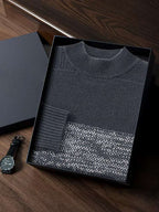 Lanlycashmere Men’s Mock Neck Cashmere Sweater