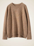 Lanlycashmere Women Crew Neck Cashmere Sweater 