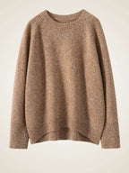 Lanlycashmere Women Crew Neck Cashmere Sweater 