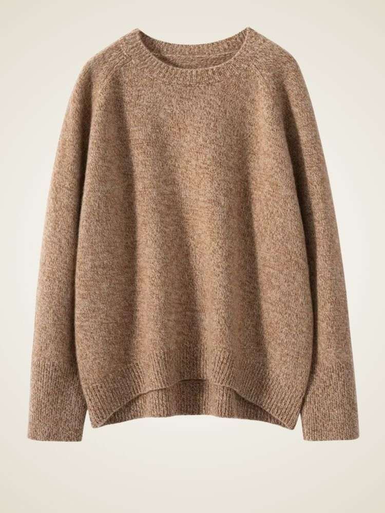 Lanlycashmere Women Crew Neck Cashmere Sweater 