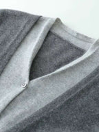 Lanlycashmere Women Faux Layered Cashmere Cardigan 
