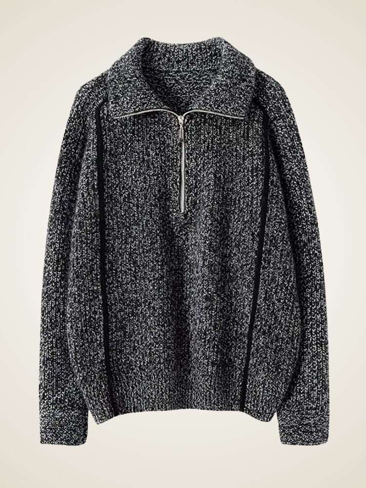 Lanlycashmere Women Half Zip Cashmere Sweater