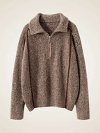 Lanlycashmere Women Half Zip Cashmere Sweater