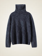 Lanlycashmere Brushed Cashmere Turtleneck Sweater – Soft Fluffy Knit Pullover