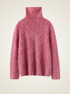 Lanlycashmere Brushed Cashmere Turtleneck Sweater – Soft Fluffy Knit Pullover