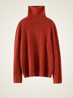 Lanlycashmere Brushed Cashmere Turtleneck Sweater – Soft Fluffy Knit Pullover
