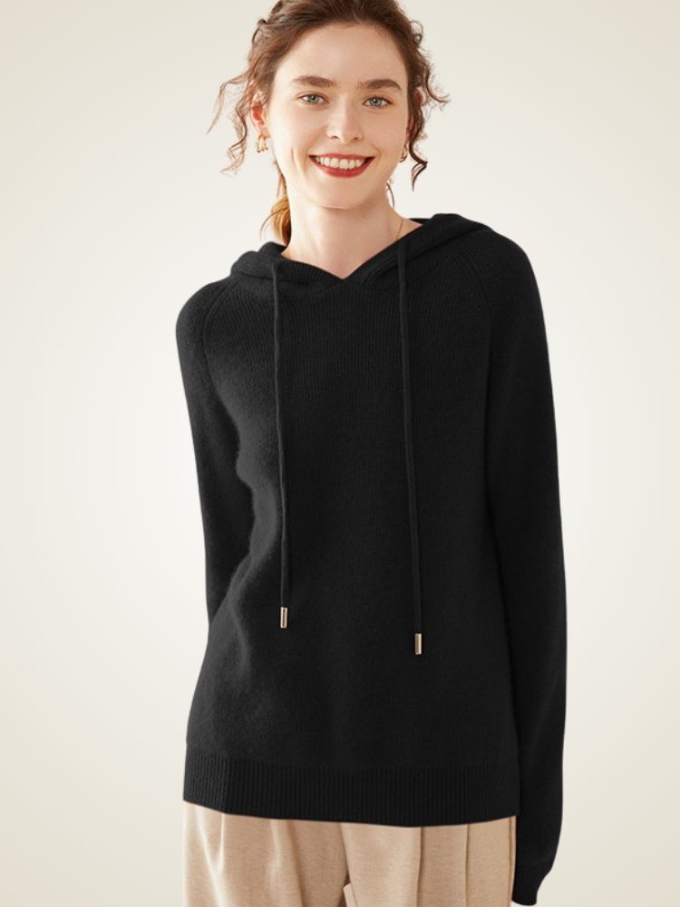 Lanlycashmere Cashmere Hoodie Pullover – Soft Luxury Knit Hooded Sweater