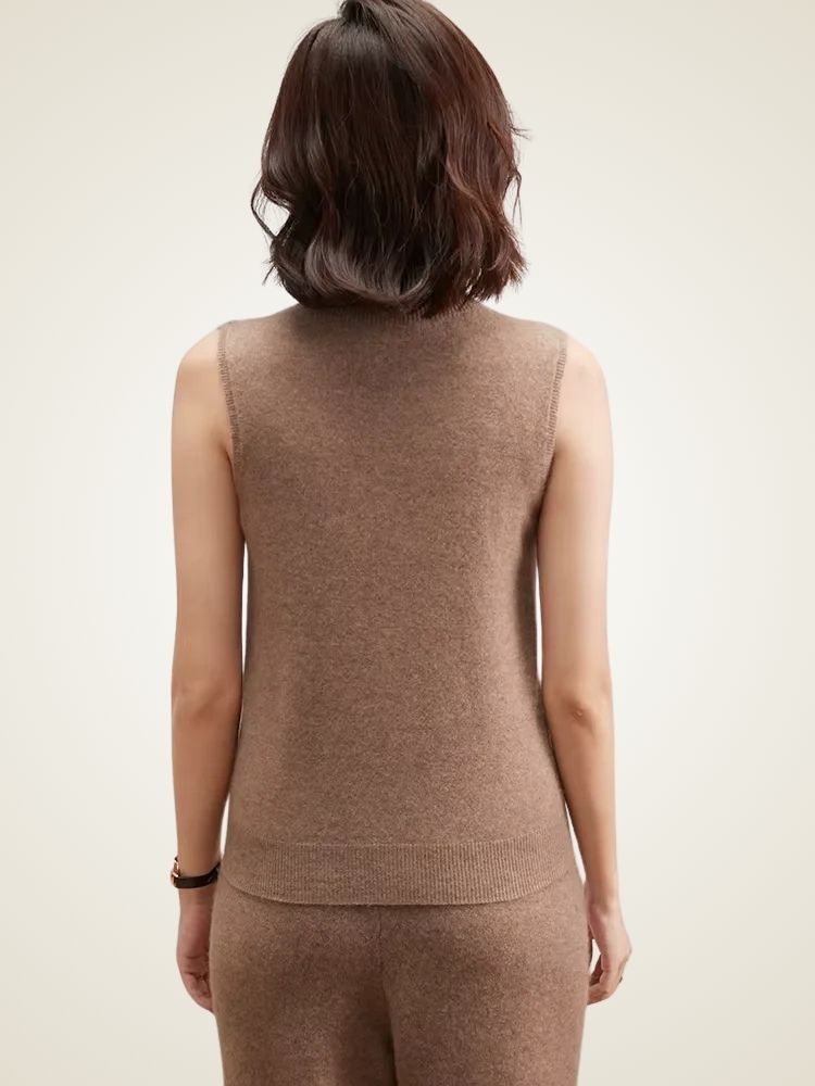 Lanlycashmere Cashmere Sweater Vest – Women Sleeveless Knit Top
