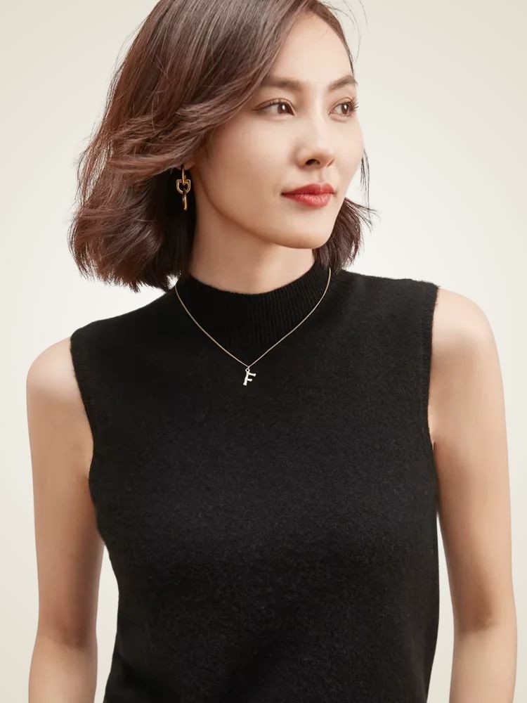 Lanlycashmere Cashmere Sweater Vest – Women Sleeveless Knit Top