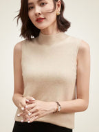 Lanlycashmere Cashmere Sweater Vest – Women Sleeveless Knit Top