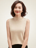 Lanlycashmere Cashmere Sweater Vest – Women Sleeveless Knit Top