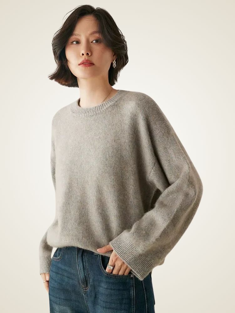 Lanlycashmere Classic Crewneck Cashmere Sweater